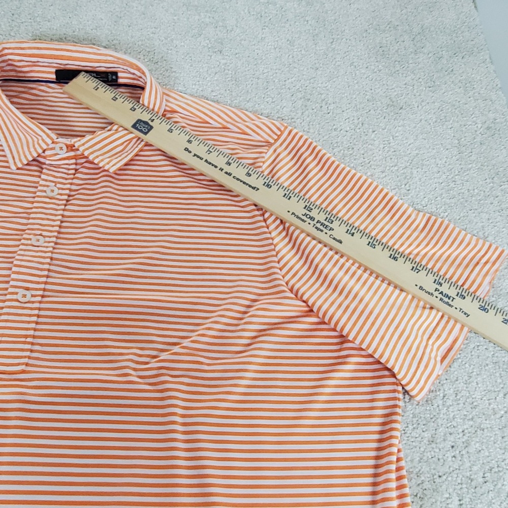 Ralph Lauren RLX Men's Polo Golf Shirt Size 2XL XXL Orange Striped Short Sleeve - Picture 6 of 12